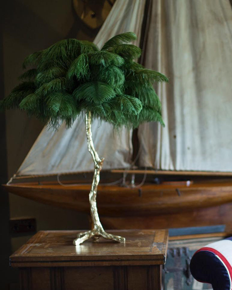 Olverai Feather Palm Tree Table Lamp