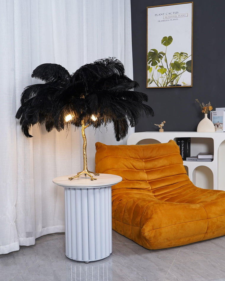Olverai Feather Palm Tree Table Lamp