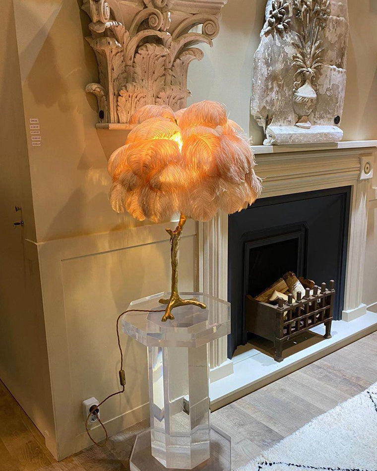 Olverai Feather Palm Tree Table Lamp