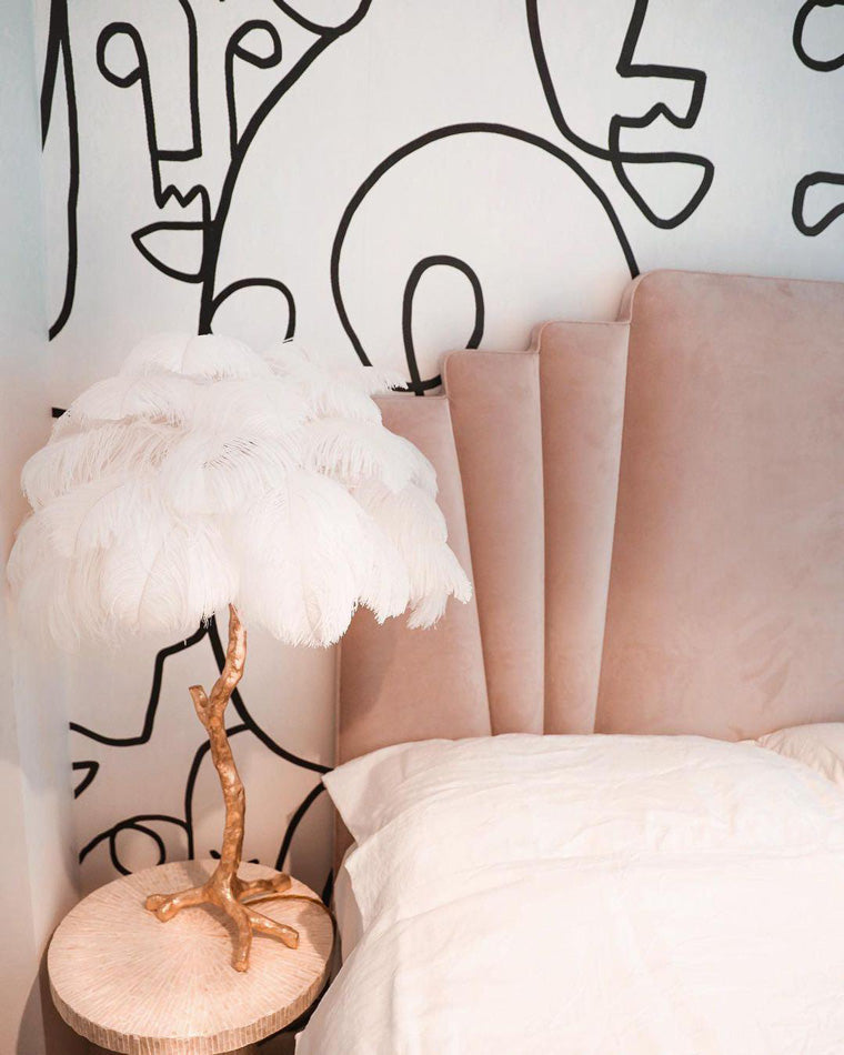 Olverai Feather Palm Tree Table Lamp