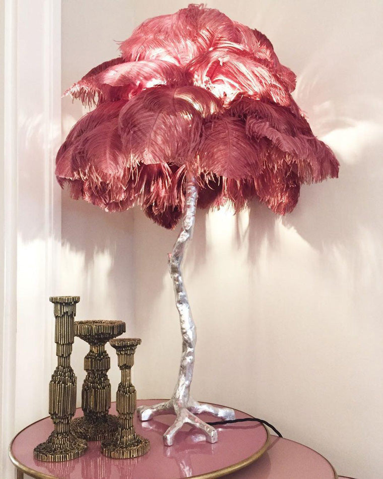 Olverai Feather Palm Tree Table Lamp