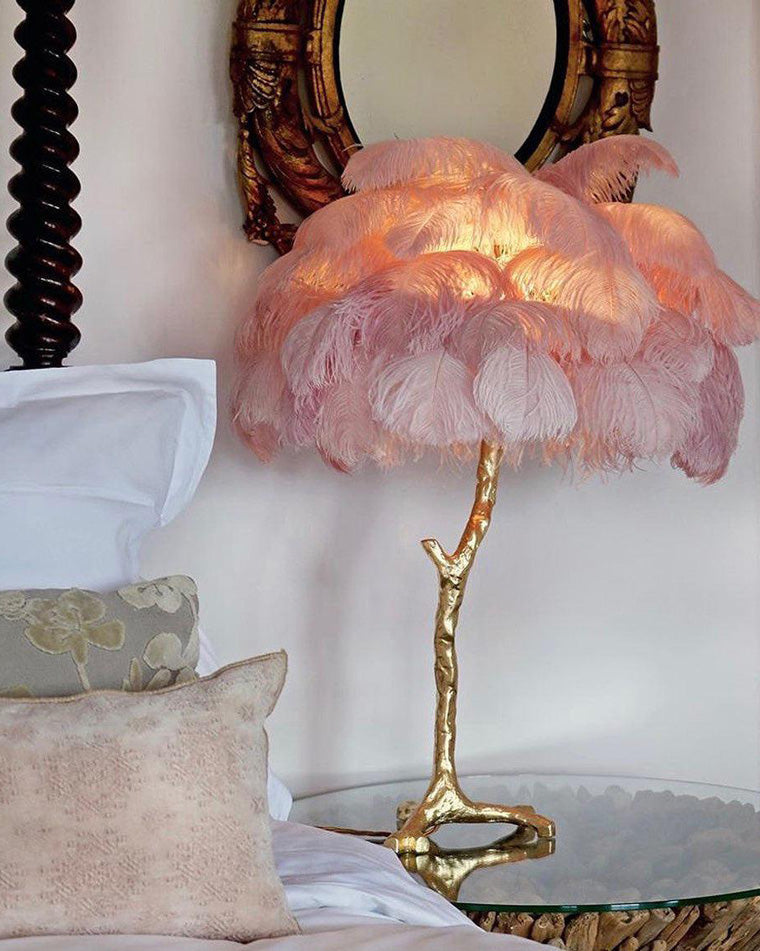 Olverai Feather Palm Tree Table Lamp
