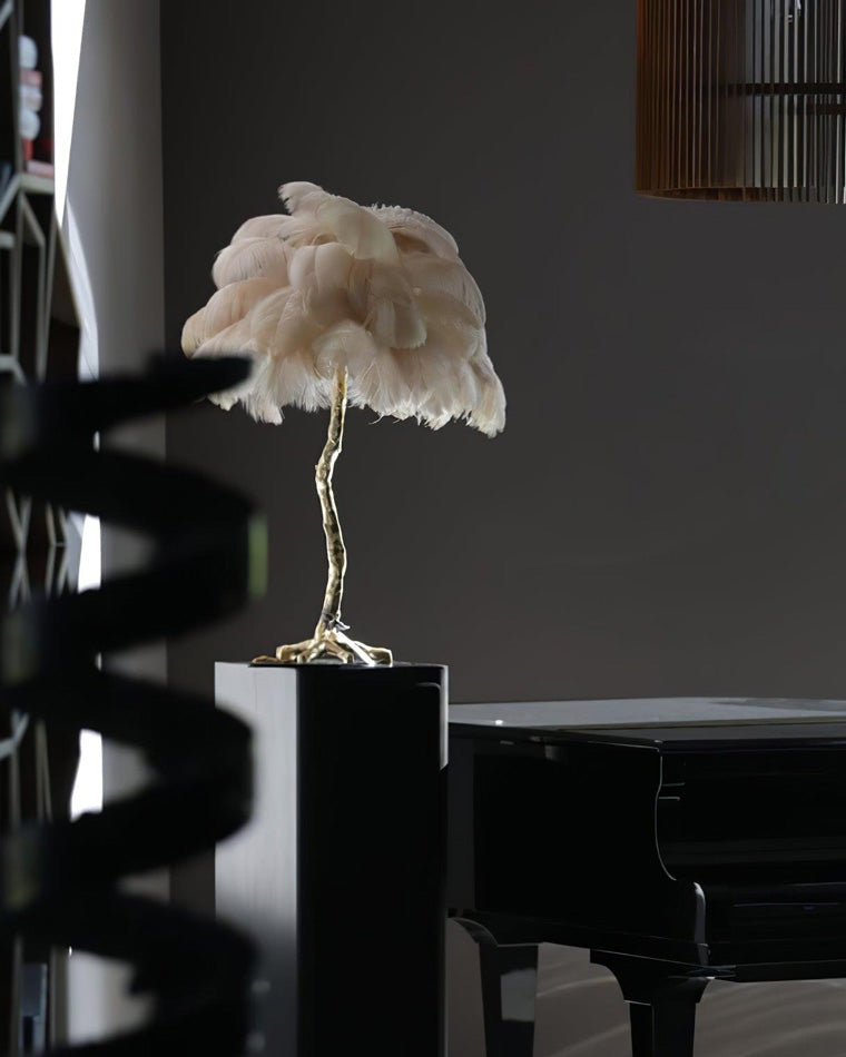 Olverai Feather Palm Tree Table Lamp