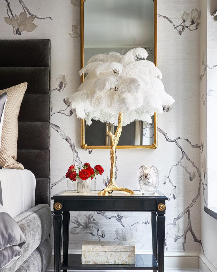 Olverai Feather Palm Tree Table Lamp