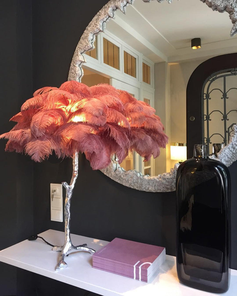 Olverai Feather Palm Tree Table Lamp