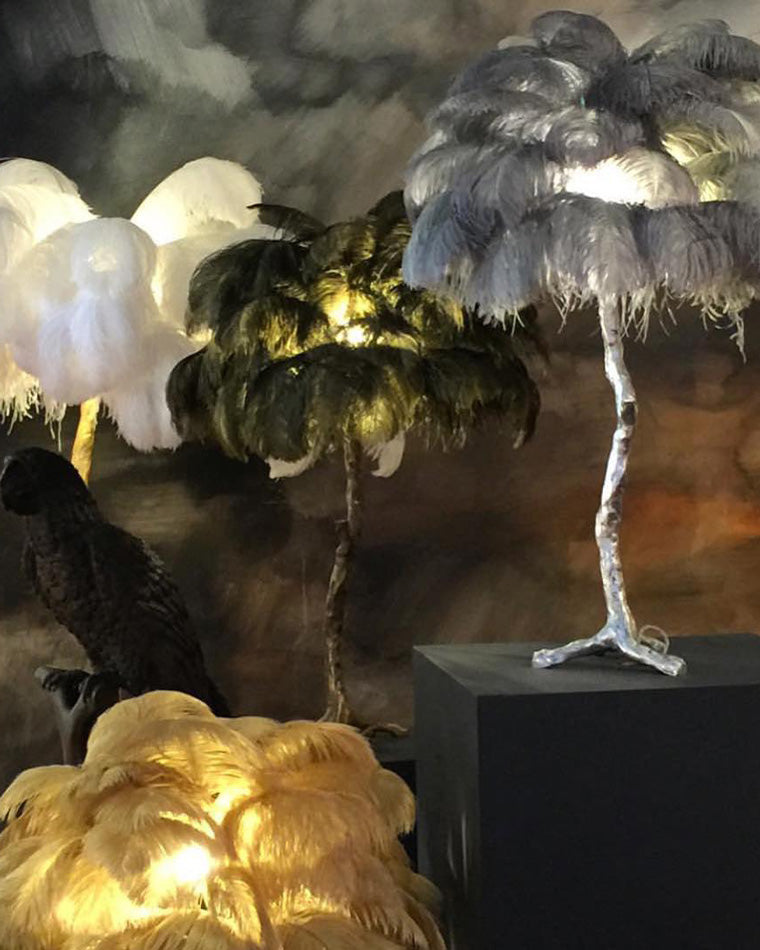 Olverai Feather Palm Tree Table Lamp