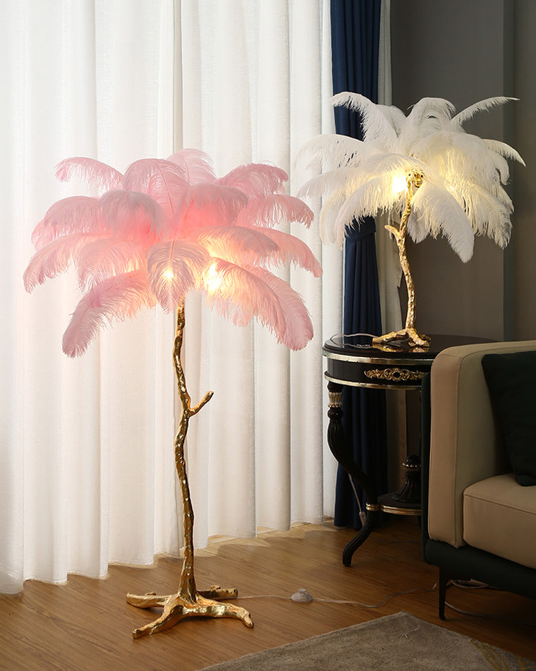 Olverai Feather Palm Tree Table Lamp
