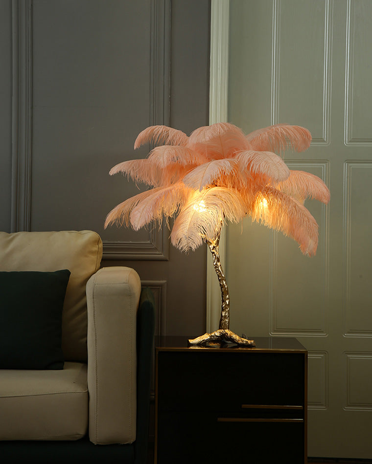 Olverai Feather Palm Tree Table Lamp