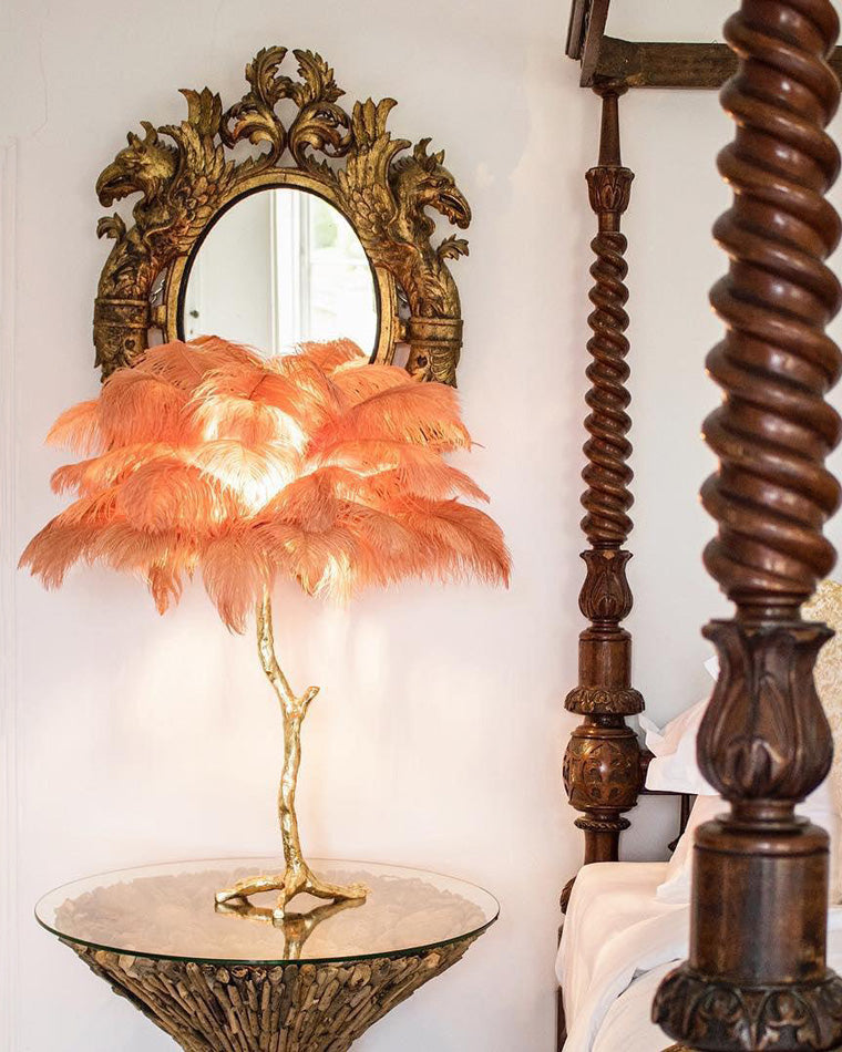 Olverai Feather Palm Tree Table Lamp