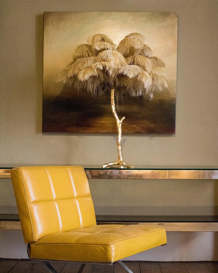 Olverai Feather Palm Tree Table Lamp