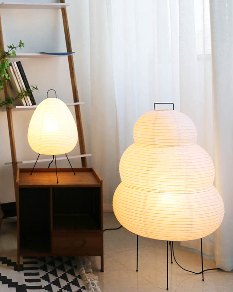 Olverai Japanese Tripod Paper Lantern Table Lamp