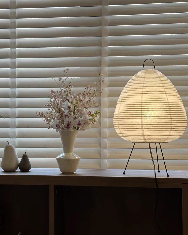 Olverai Japanese Tripod Paper Lantern Table Lamp