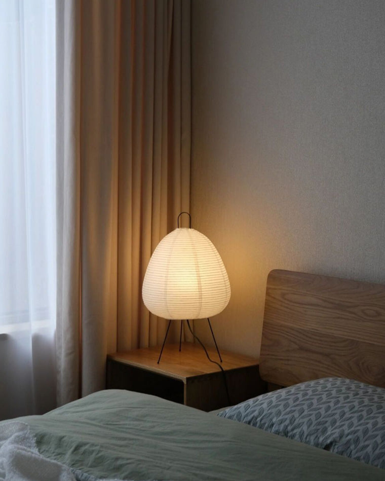 Olverai Japanese Tripod Paper Lantern Table Lamp