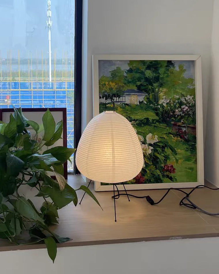 Olverai Japanese Tripod Paper Lantern Table Lamp