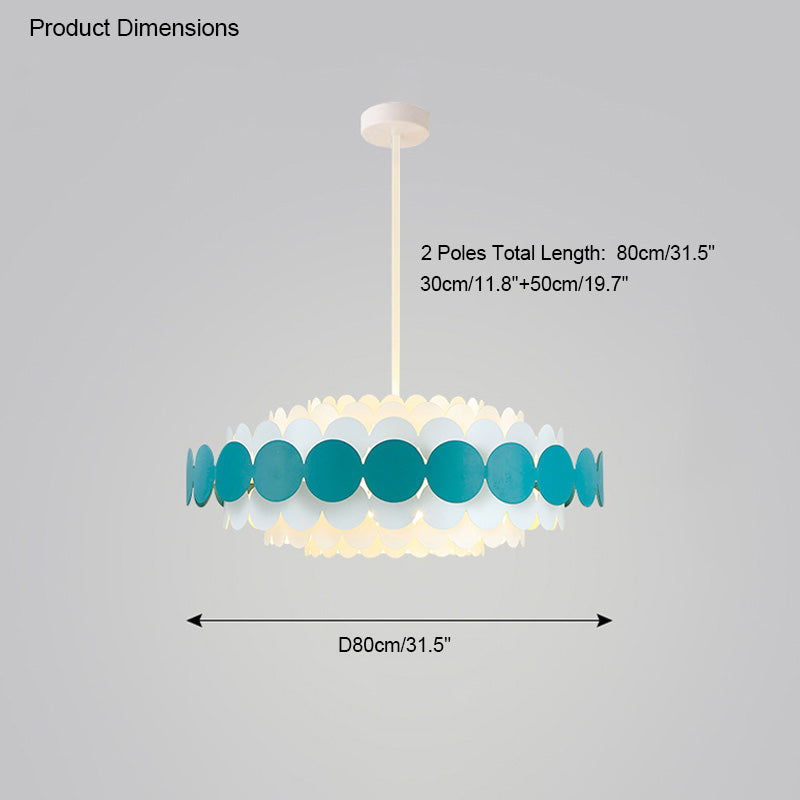 Olverai Scandi Scalloped Round Chandelier