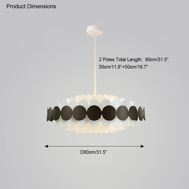 Olverai Scandi Scalloped Round Chandelier