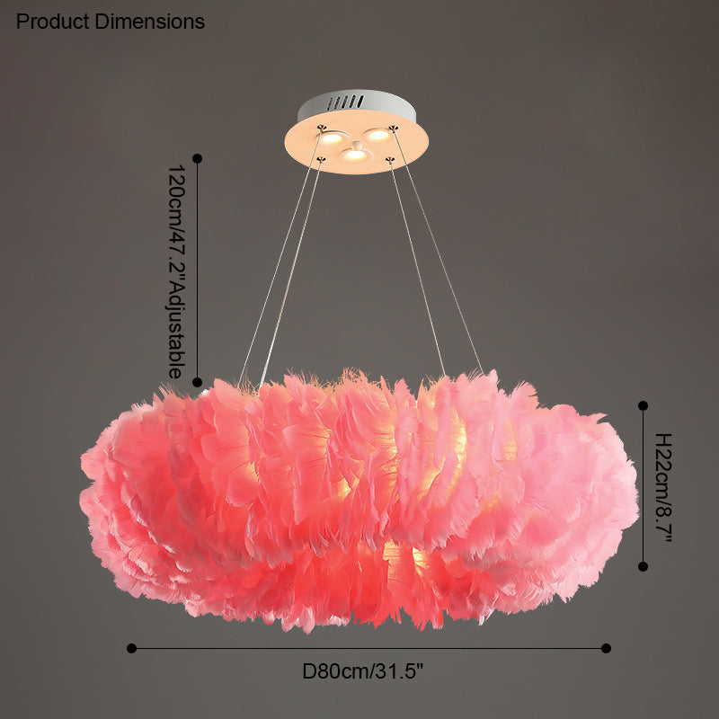 Olverai Feather Round Pendant Light
