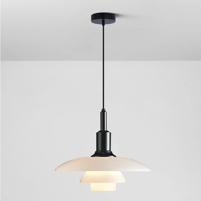 Olverai Danish Designer Milk Glass Pendant Lamp