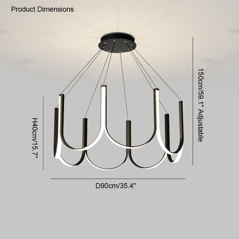 Olverai Minimal U-shaped Round chandelier