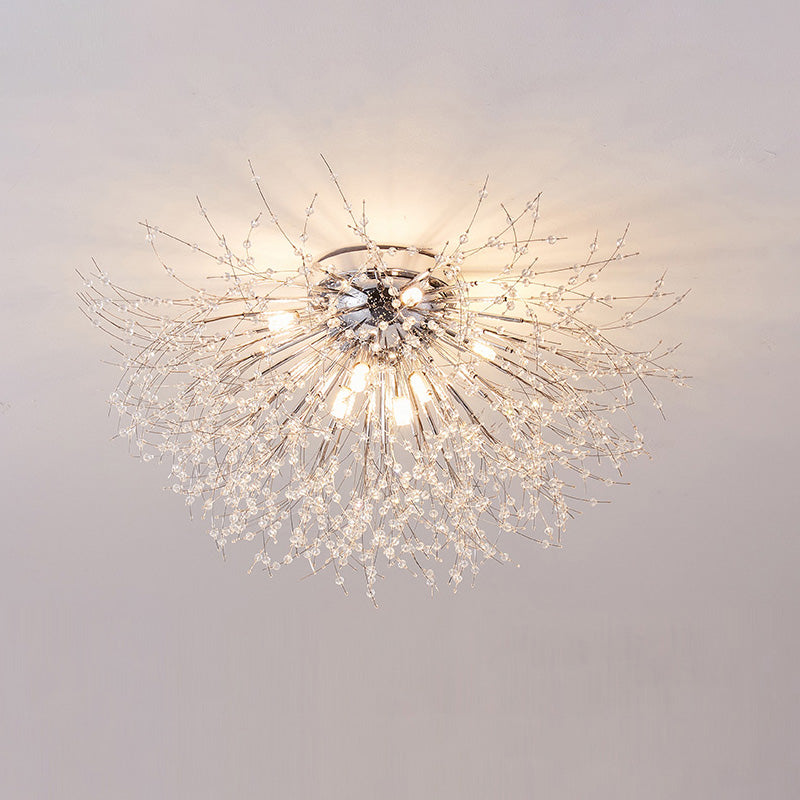 Olverai Dandelion Crystal Flush Mount Ceiling Light