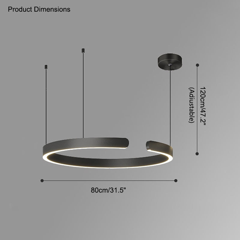 Olverai Black/Gold Ring Led Chandelier