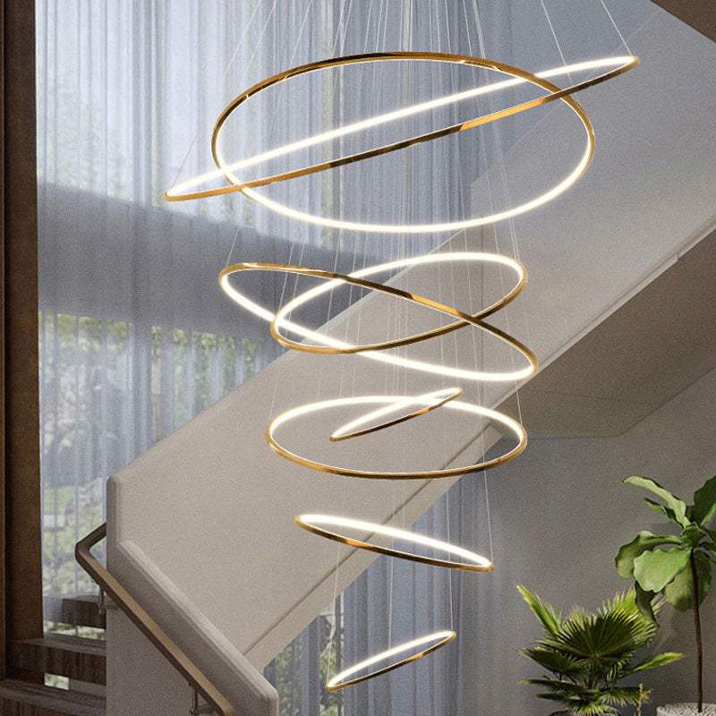 Olverai Large Tiered Ring LED Foyer Chandelier