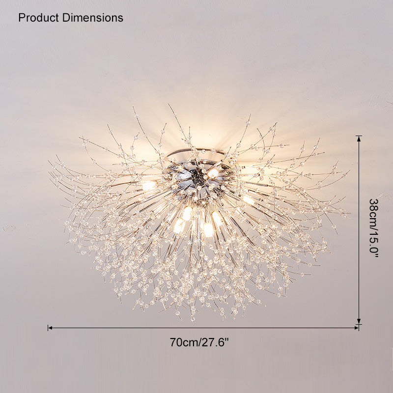 Olverai Dandelion Crystal Flush Mount Ceiling Light
