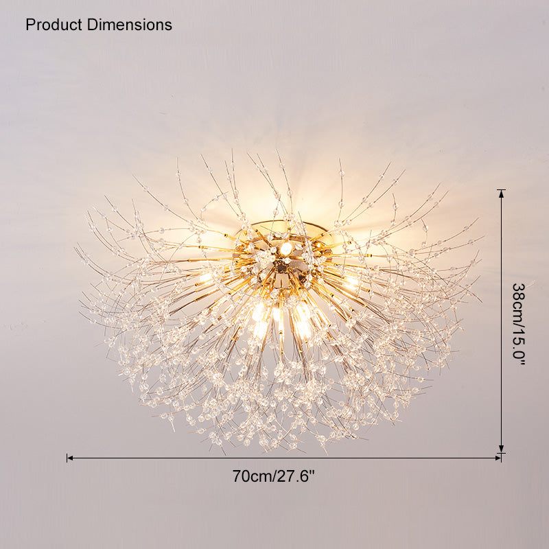 Olverai Dandelion Crystal Flush Mount Ceiling Light