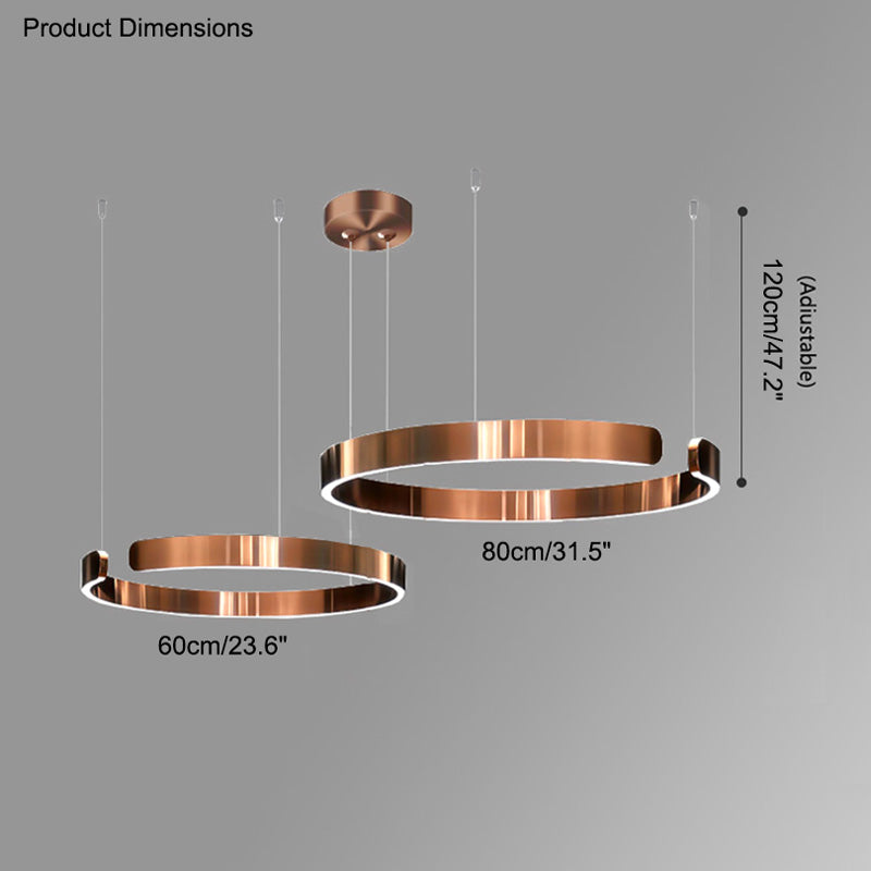Olverai Black/Gold Ring Led Chandelier