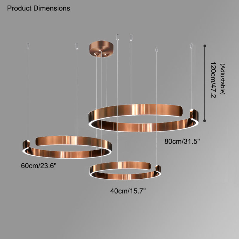 Olverai Black/Gold Ring Led Chandelier