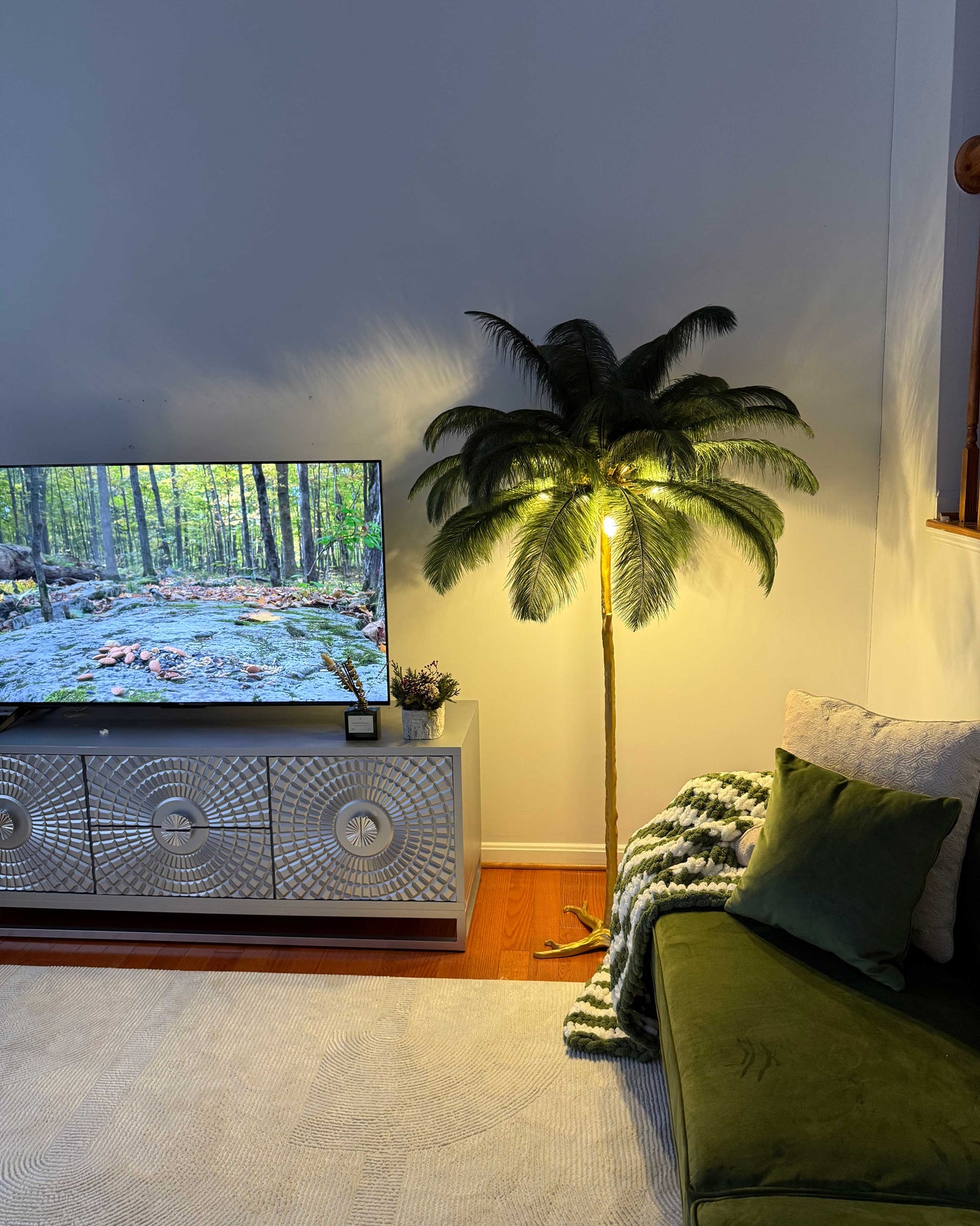 Olverai Feather Palm Tree Floor Lamp