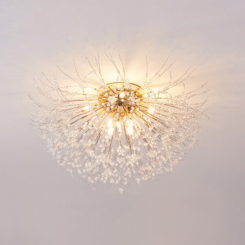 Olverai Dandelion Crystal Flush Mount Ceiling Light