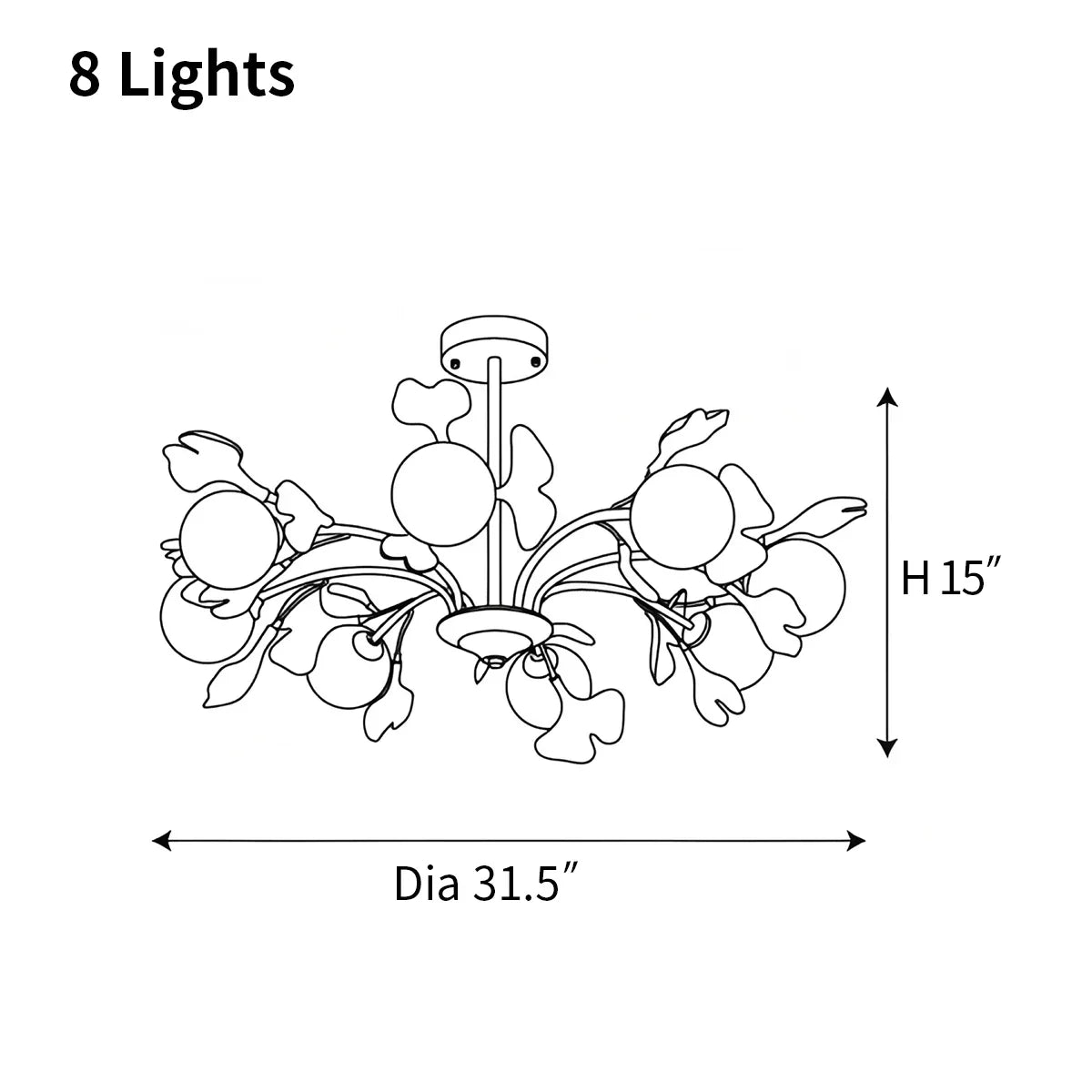 Thalassa Gingko Chandelier for Living Room