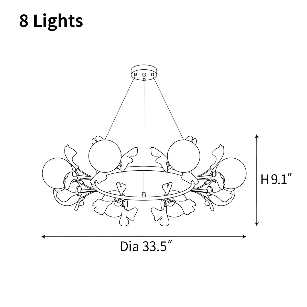 Evander Gingko Chandelier for Dining Area