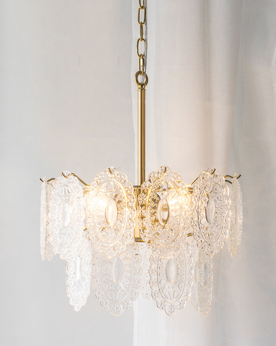 Olverai Tiered Textured Glass Chandelier