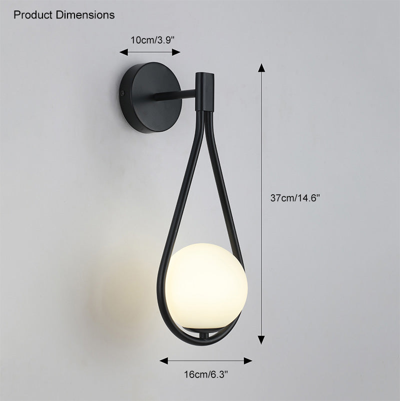 Olverai Glass Globe Tear Drop Wall Sconce