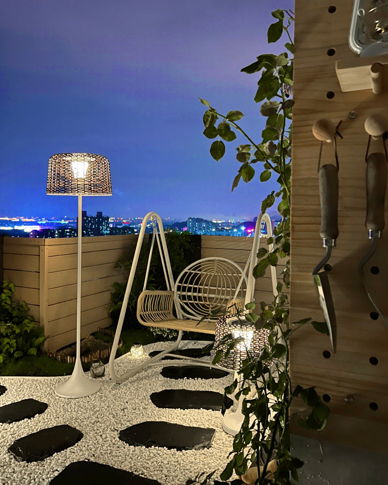 Olverai Solar Rattan Floor Light