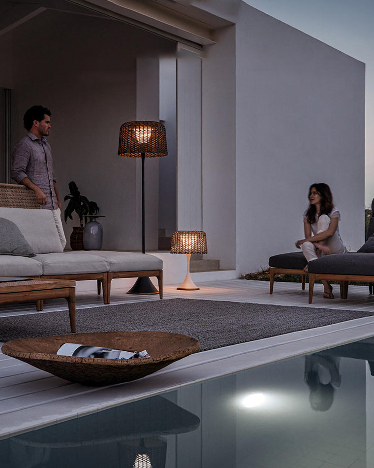 Olverai Solar Rattan Floor Light