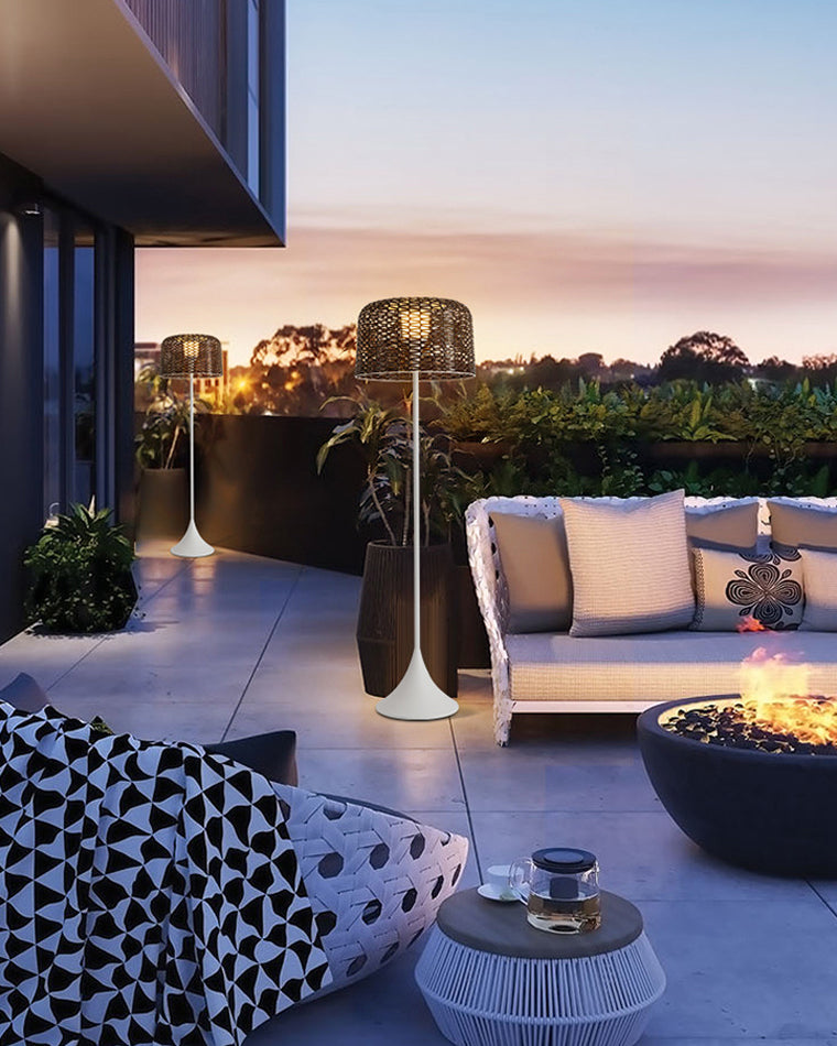 Olverai Solar Rattan Floor Light