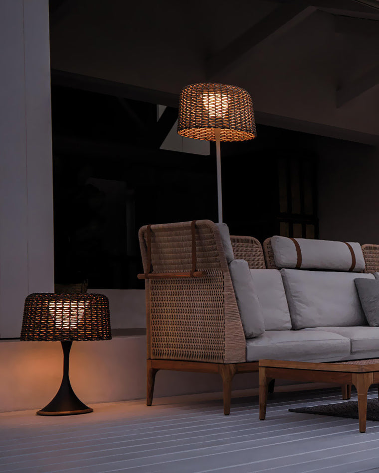 Olverai Solar Rattan Floor Light