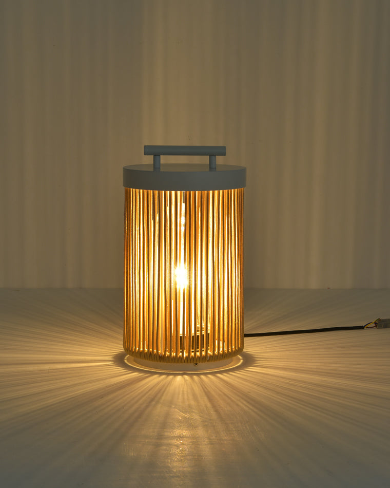 Olverai Outdoor Solar Portable Wicker Lantern