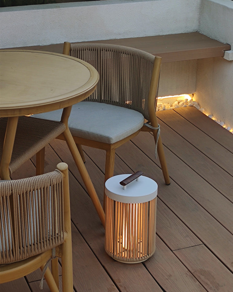 Olverai Outdoor Solar Portable Wicker Lantern
