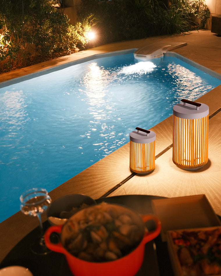 Olverai Outdoor Solar Portable Wicker Lantern