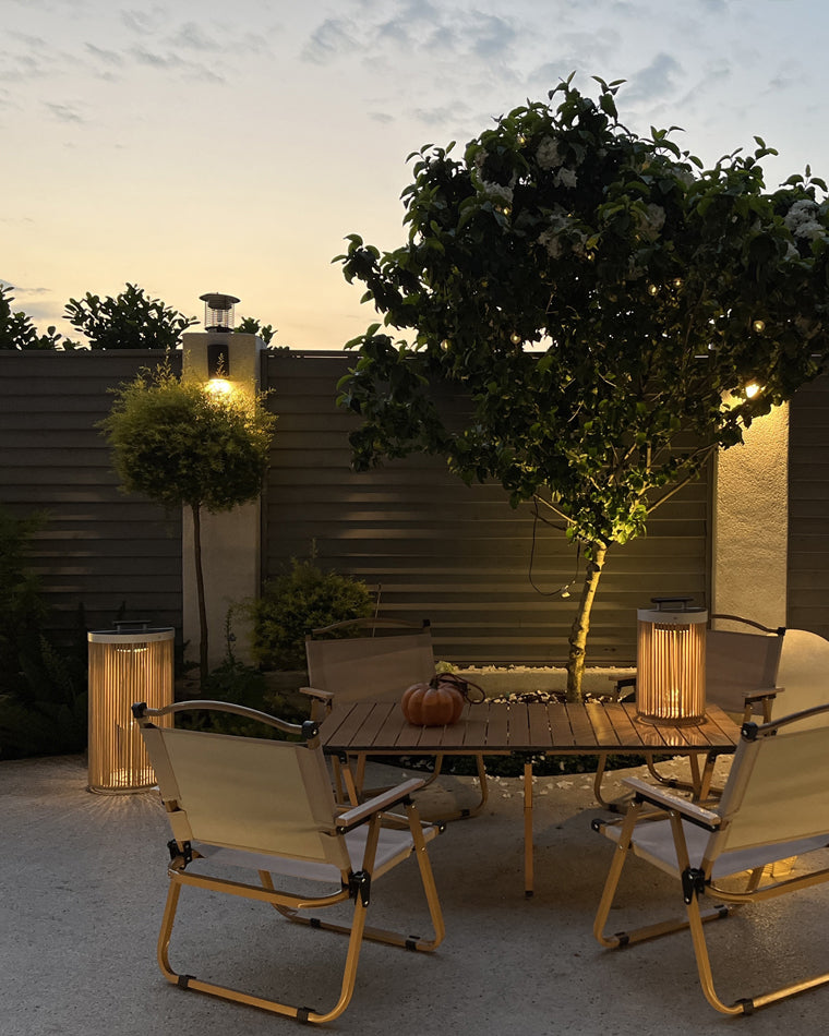 Olverai Outdoor Solar Portable Wicker Lantern