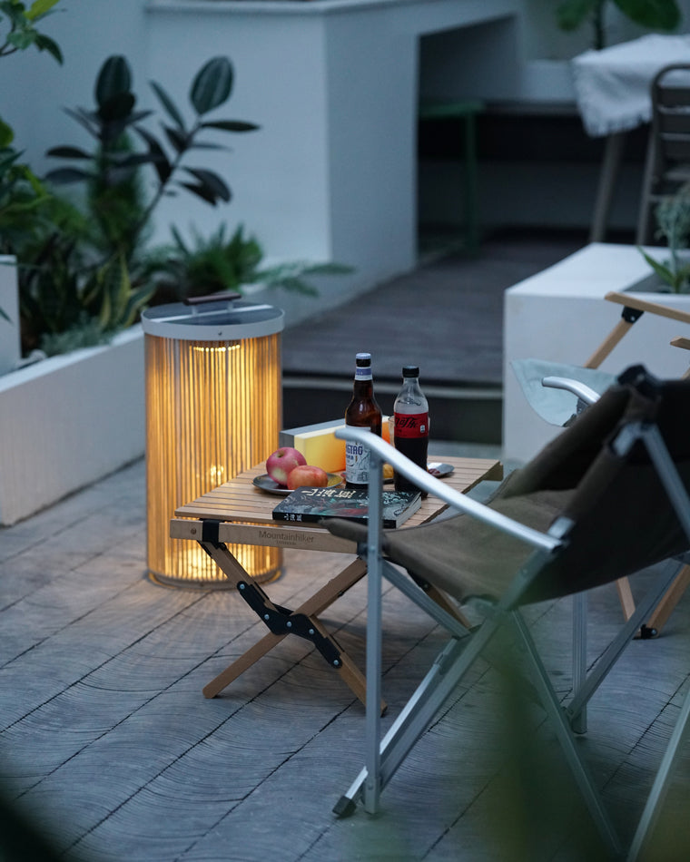 Olverai Outdoor Solar Portable Wicker Lantern