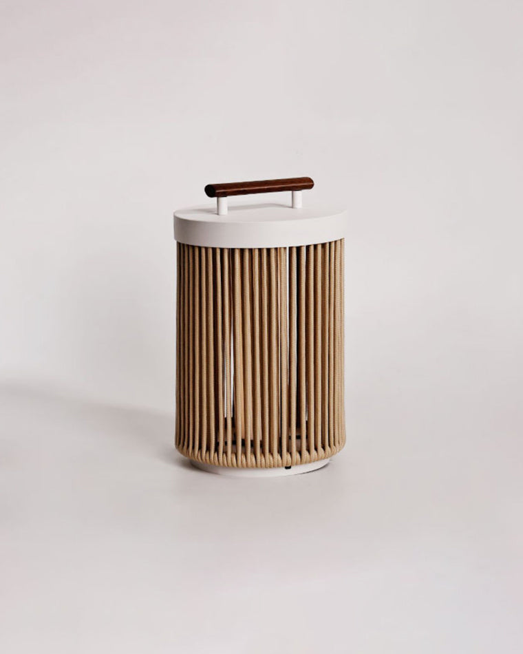 Olverai Outdoor Solar Portable Wicker Lantern