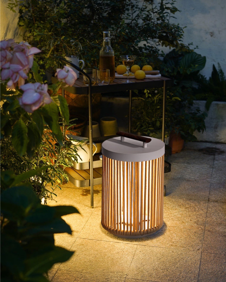 Olverai Outdoor Solar Portable Wicker Lantern