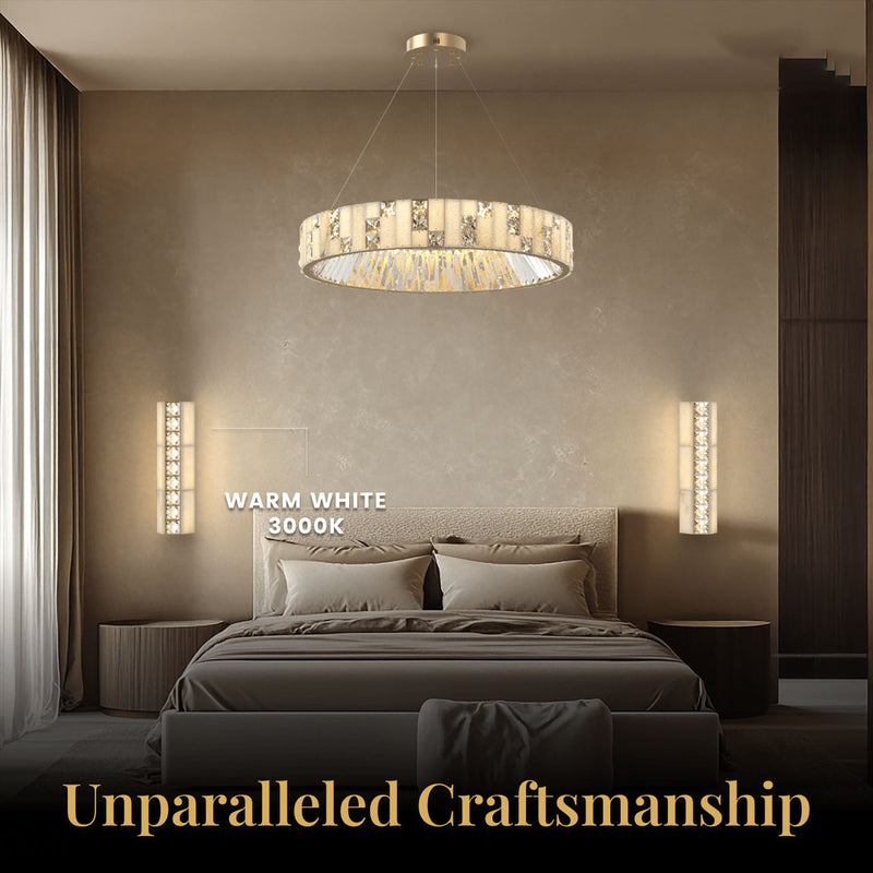 Olverai Avelisse Alabaster Crystal Wall Sconce