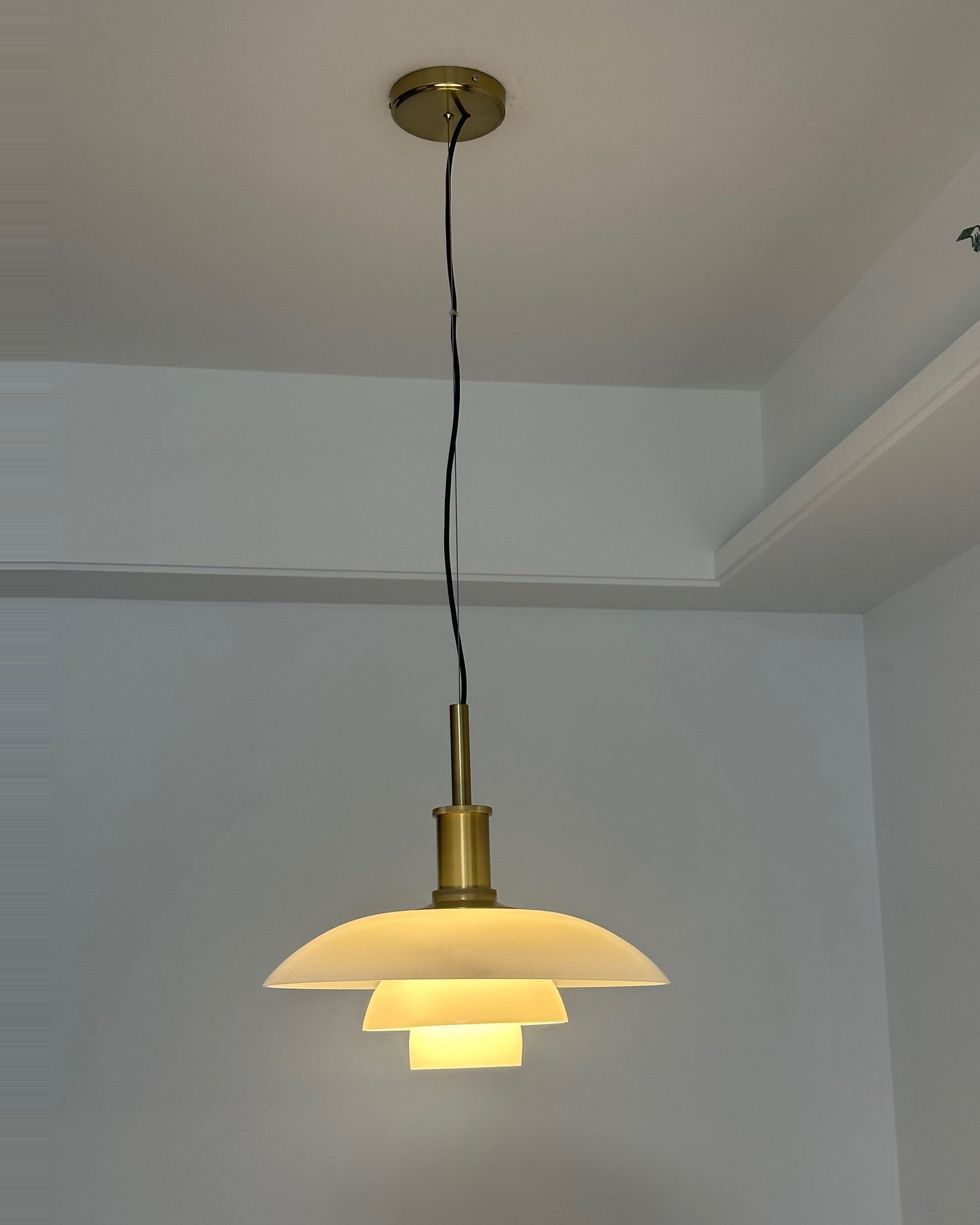 Olverai Danish Designer Milk Glass Pendant Lamp
