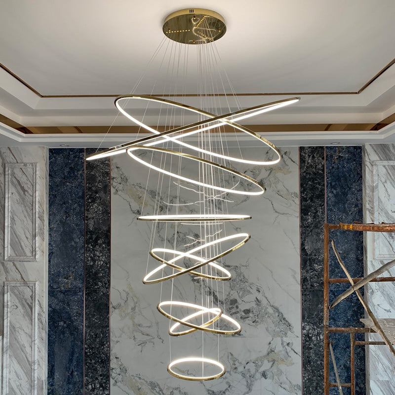 Olverai Large Tiered Ring LED Foyer Chandelier